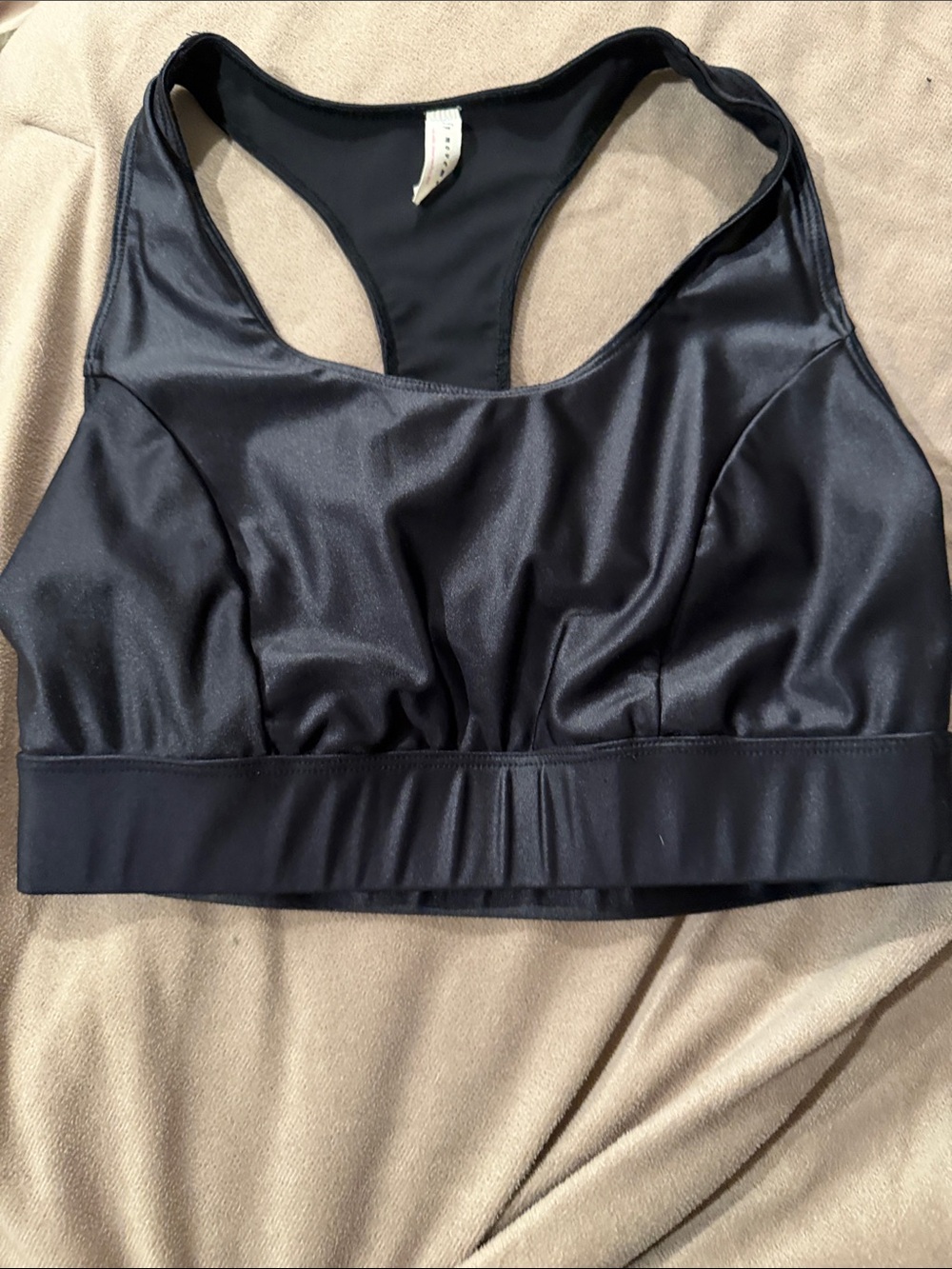 FP Movement by Free People Shiny Racerback Sports Bra — Black